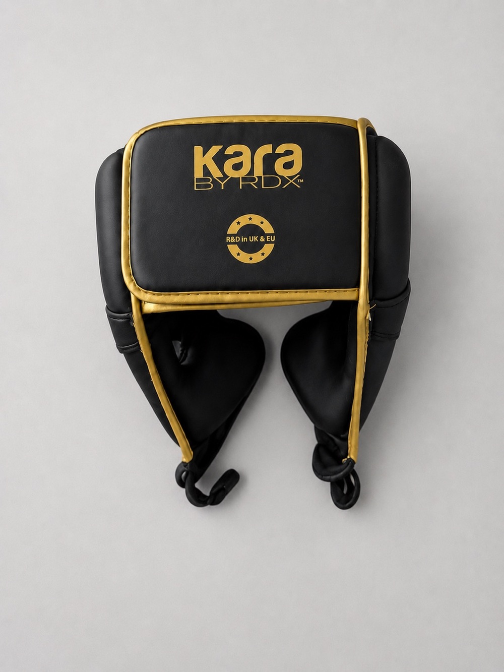 RDX Kara Boxing Headgear Black Gold Sparring Head Guard